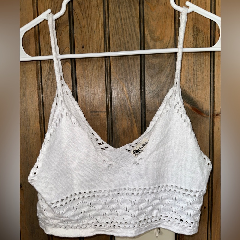 White Crochet Crop Top